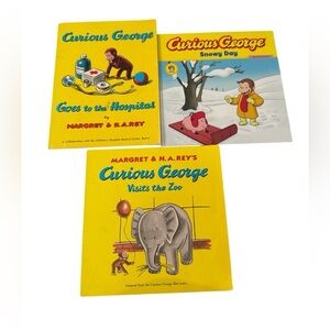 Curious George 3 pack bundled books soft cover EUC